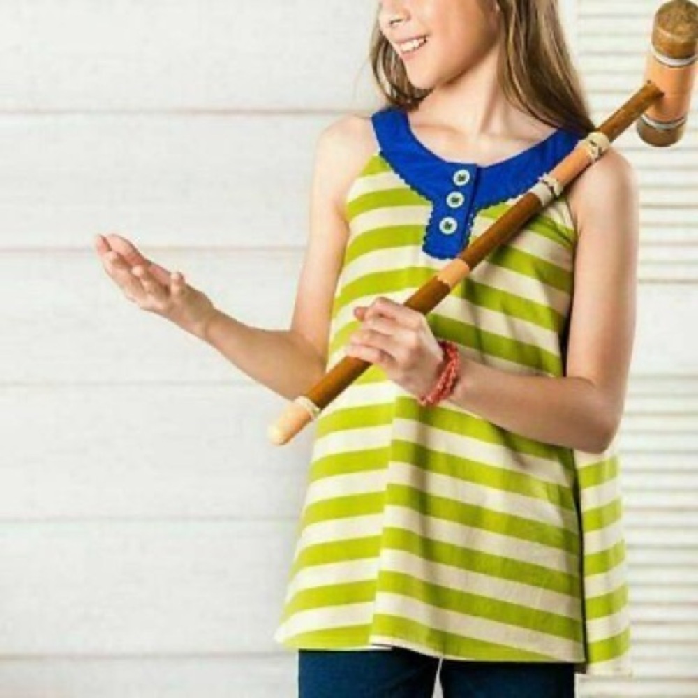 Matilda Jane Trampolining Top The Adventure Begins Striped Tunic Tank Top Swing